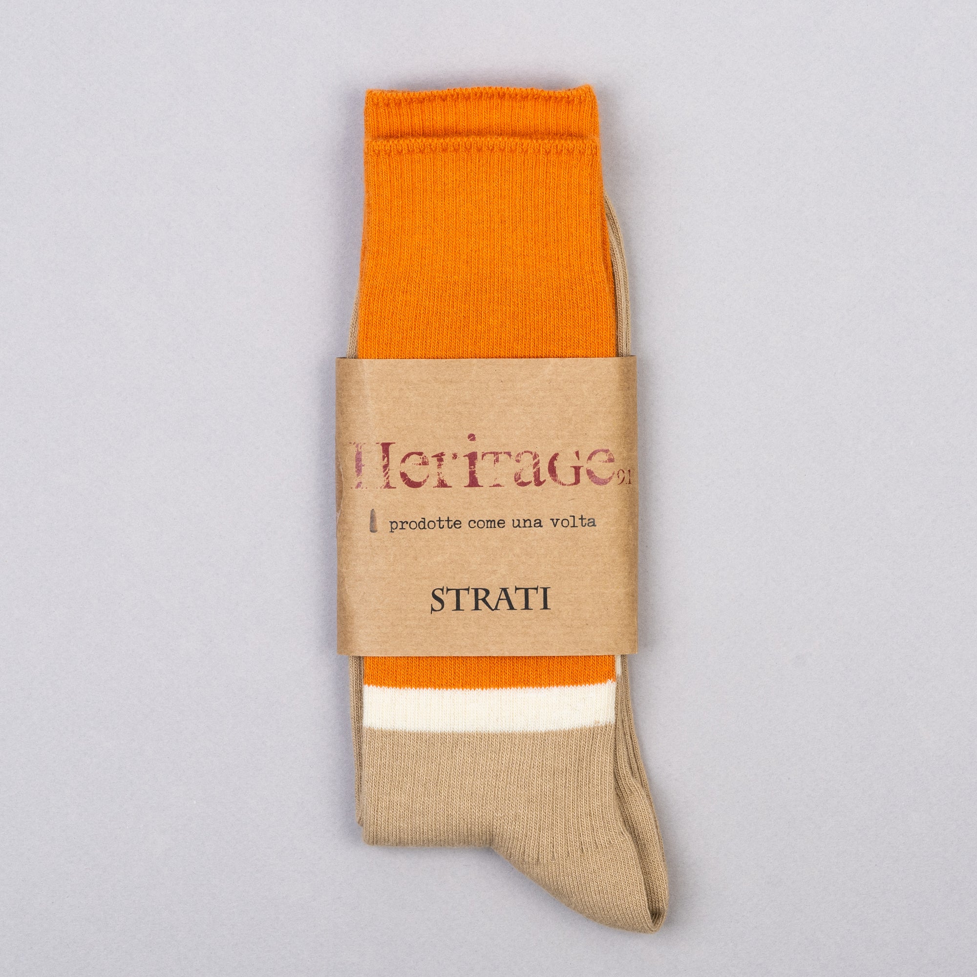 Heritage 9.1 Cotton Socks - Salmon & Brown