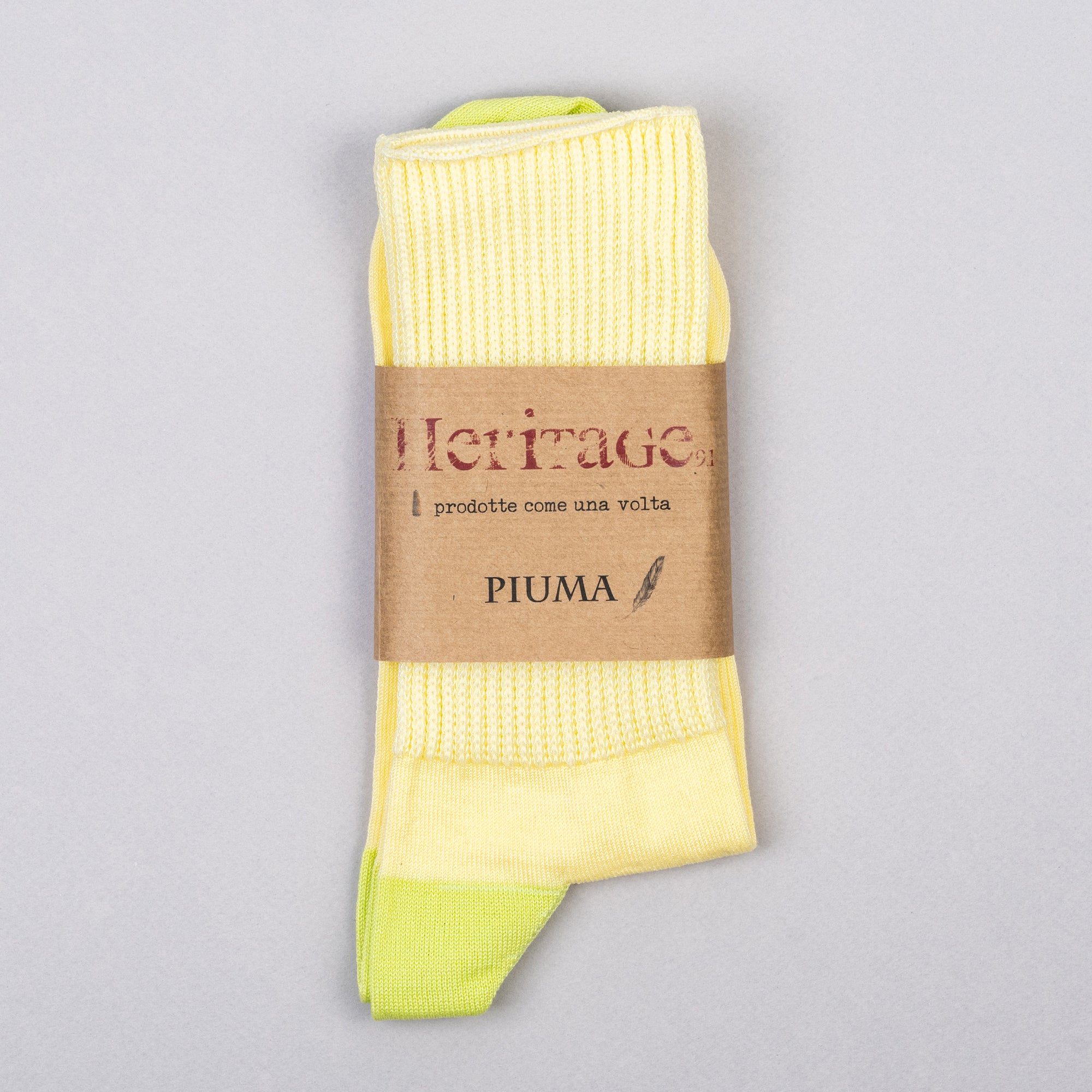 Heritage 9.1 Cotton Socks - Lemon & Green