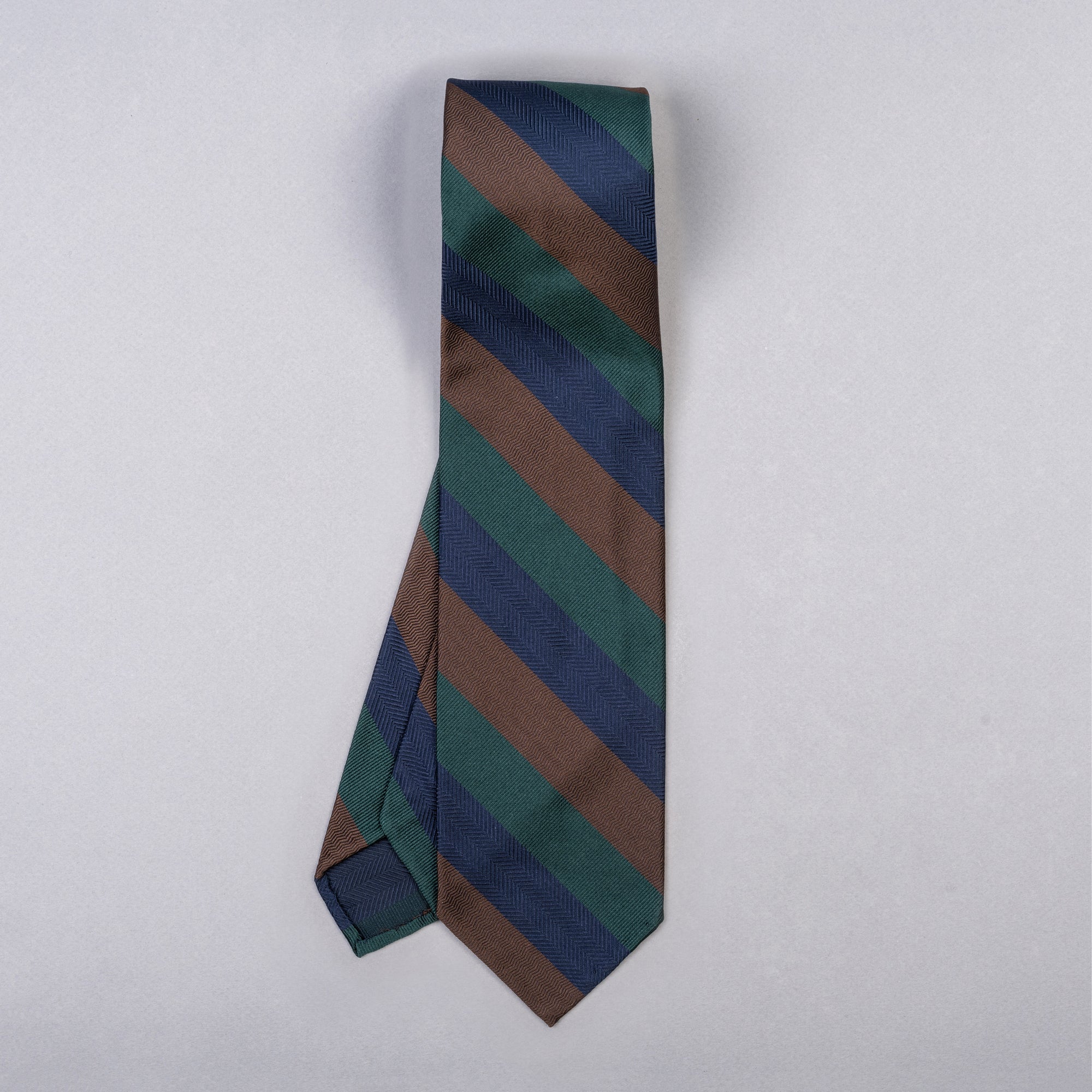 F. Marino Regimental Woven Tie – Dark Blue & Green