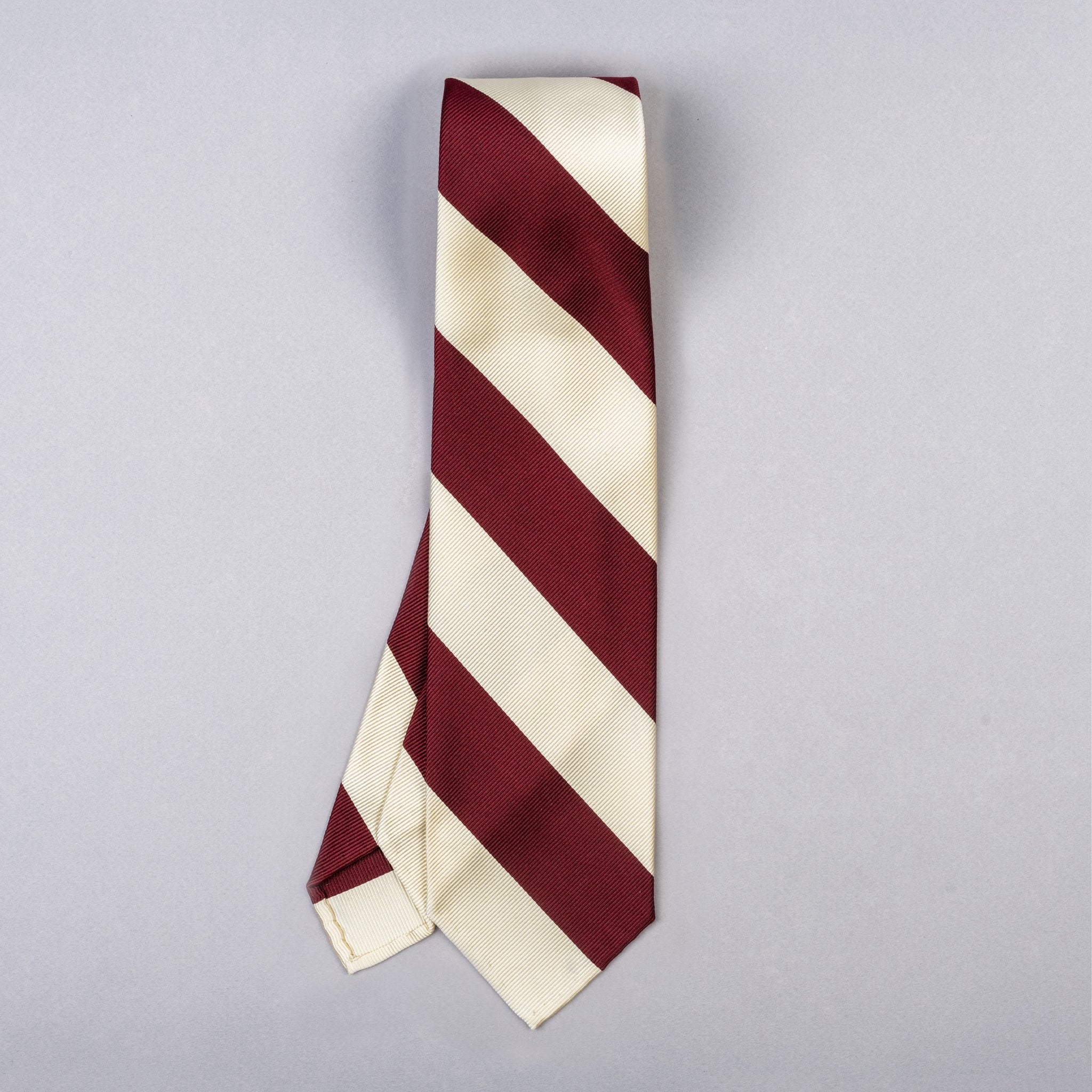 F. Marino Regimental Woven Tie – Cream u0026 Burgundy - The Fine Gent
