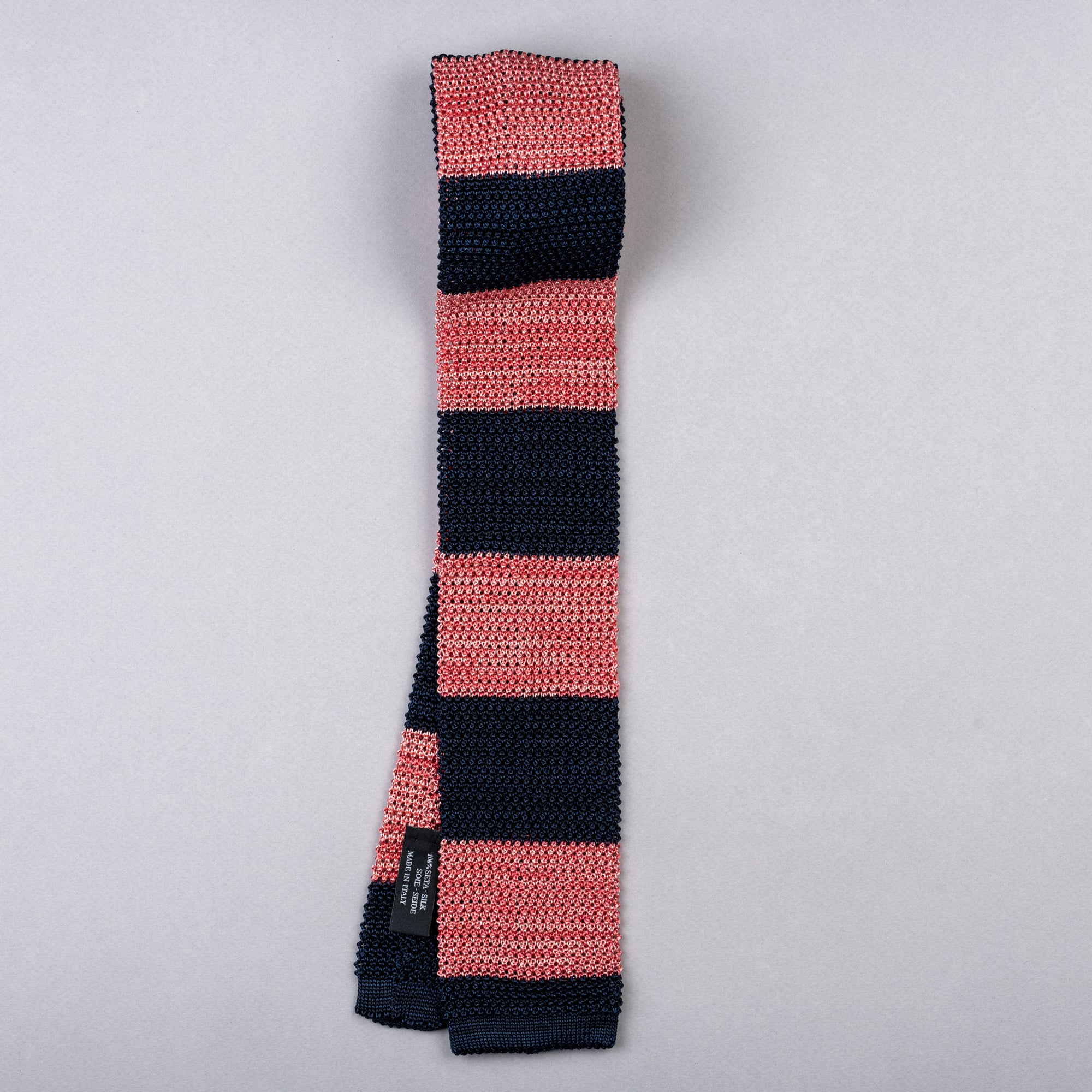 Carlo Fumeo Knitted Tie Marine & Pink