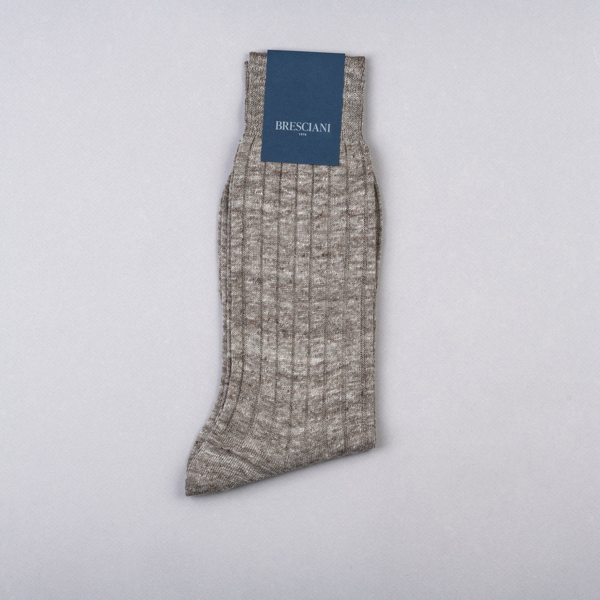 Bresciani Linen Short Socks - Brown
