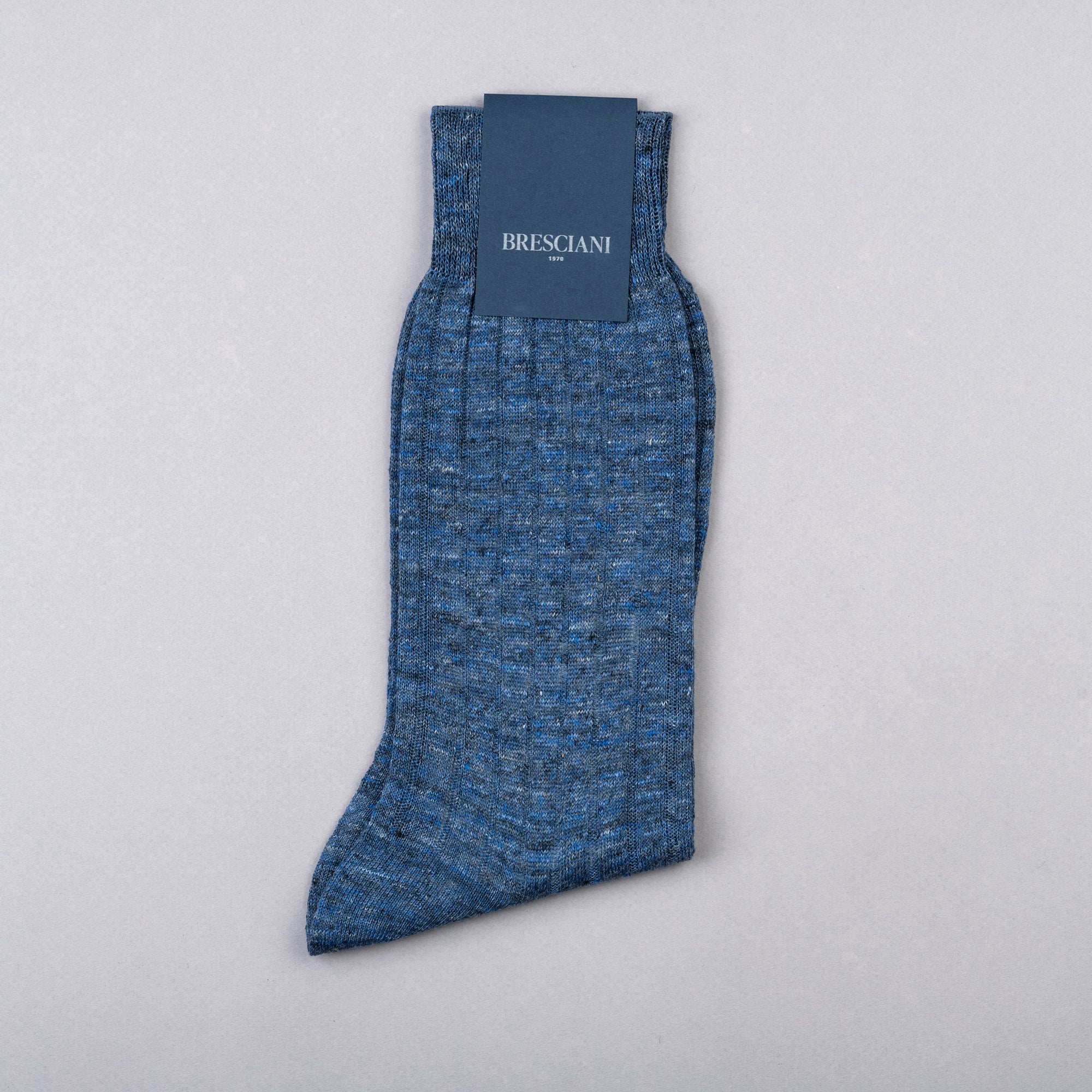 Bresciani Linen Short Socks - Jeans