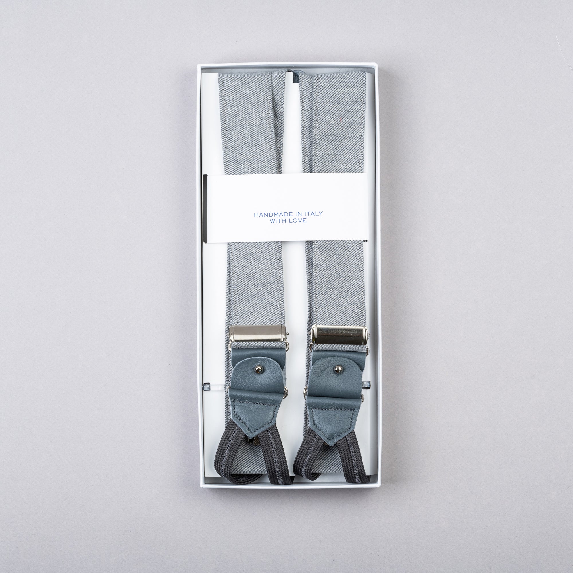 The Fine Gent Braces with Grey Fabric