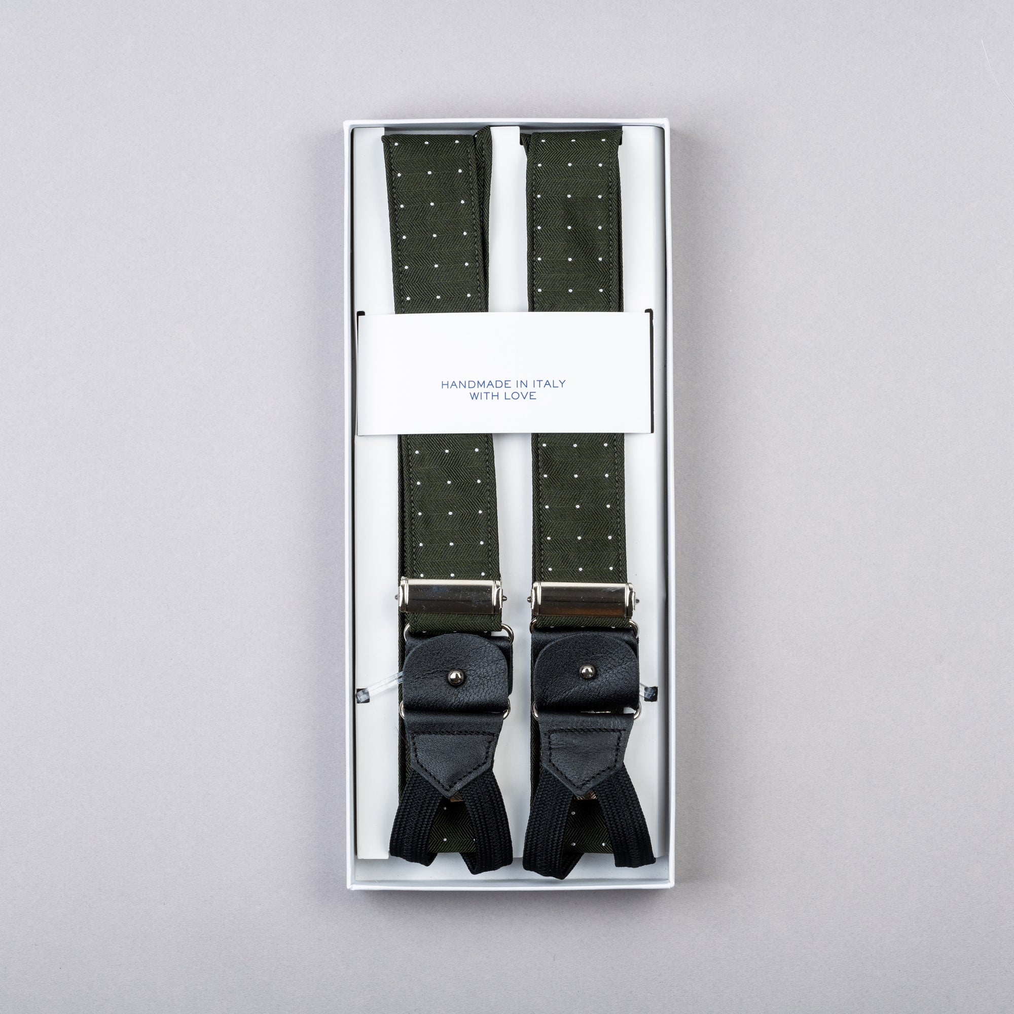 The Fine Gent Braces with Green Fabric