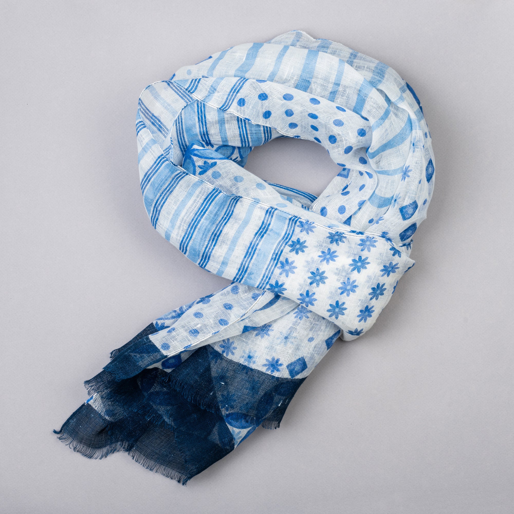The Fine Gent Linen Scarf - White