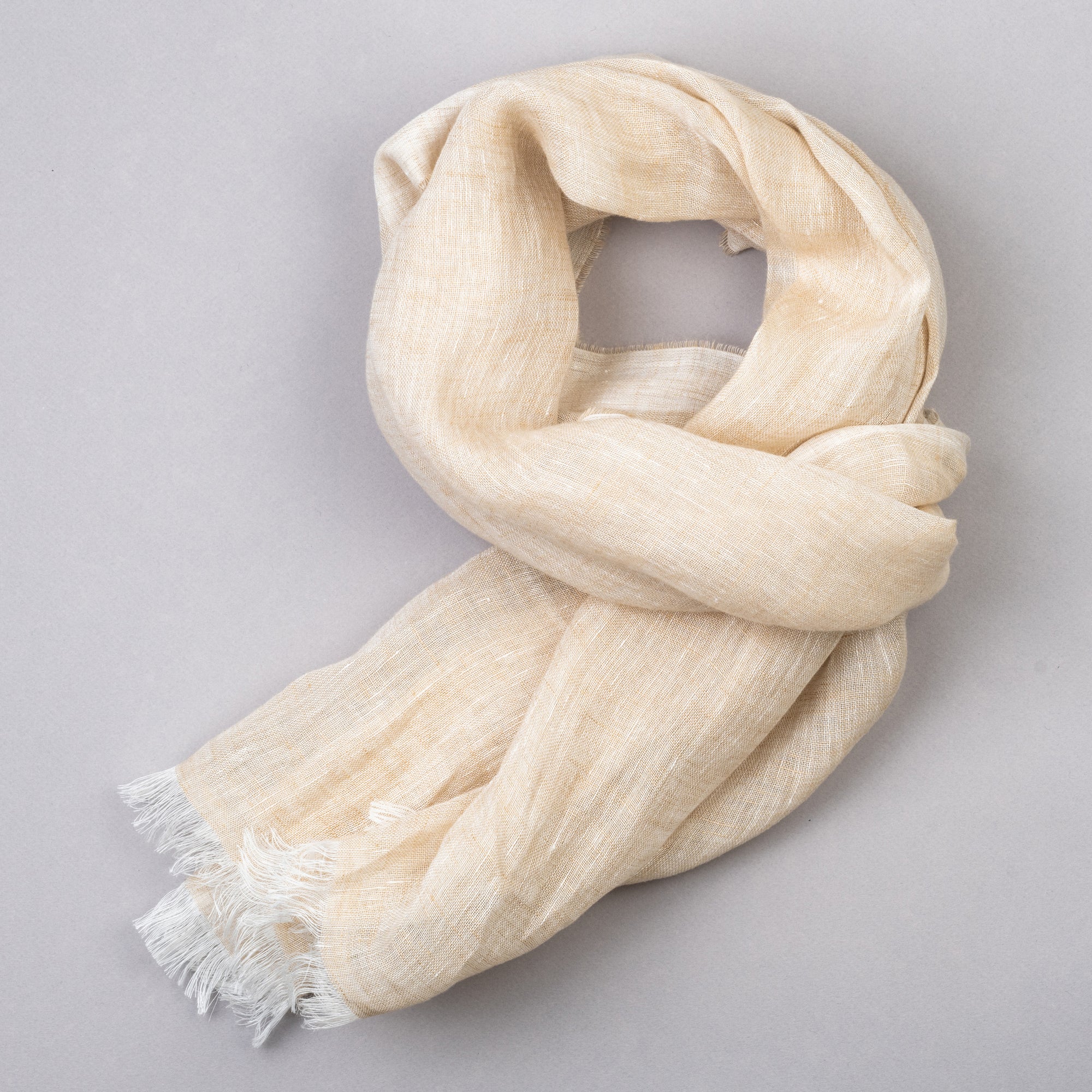 The Fine Gent Linen Scarf - Beige